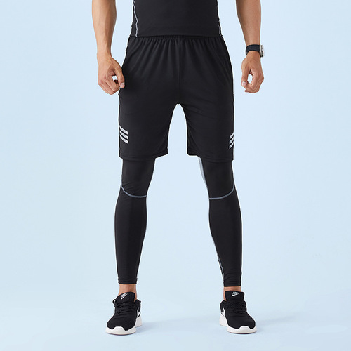 Men's Fitness Pants Shorts Quick-dry Exercise Set Training Running Compression Basketball Tight Leggings for Autumn Wholesale