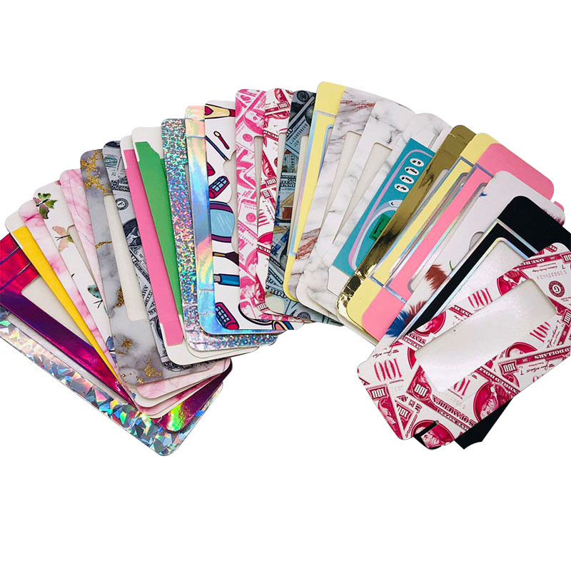 现货彩色睫毛卡纸盒 化妆品彩盒 假睫毛卡纸盒可加印logo