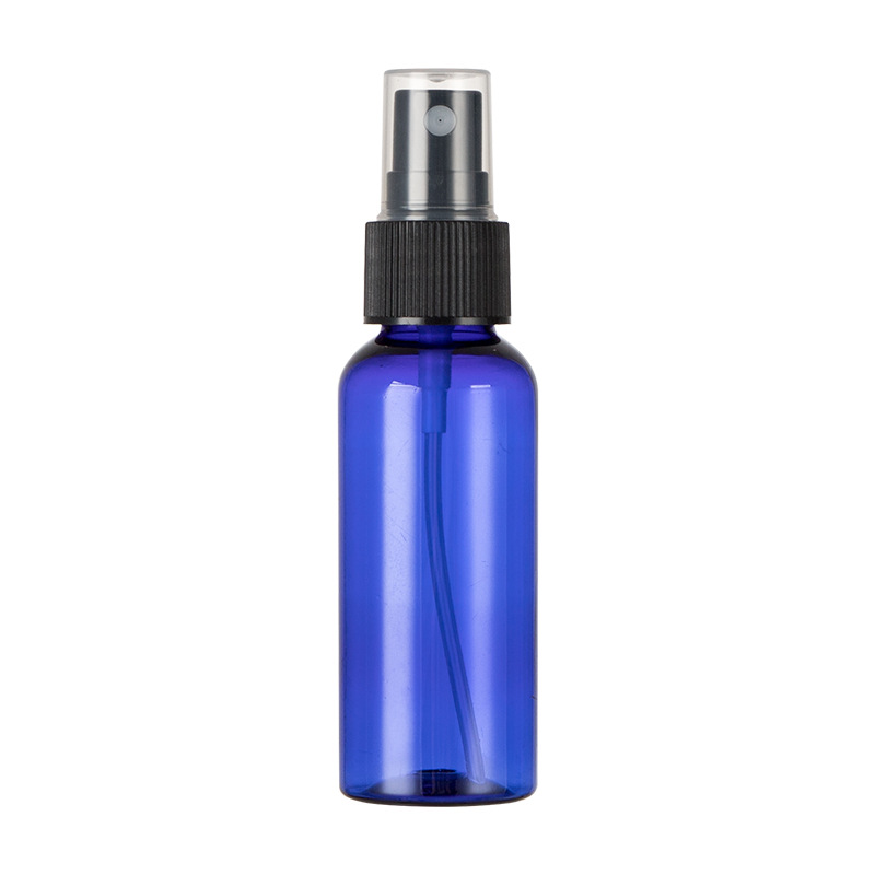 50ml botella redonda de hombro con cabezal de rociado de costilla embalaje cosmético puro Rocío desinfección agua niebla fina sub-embalaje botella vacía para mascotas