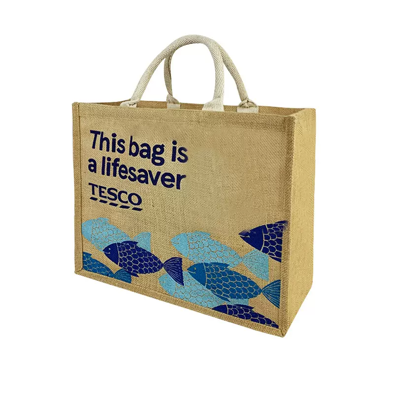 黄麻布袋手提袋海域风情300克绿麻布袋亚麻工厂直销收纳编织定制