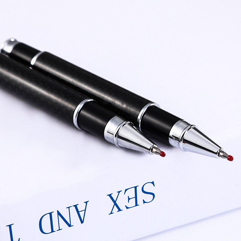 Pluma de firma de negocios Pluma de perlas Pluma de metal Pluma de agua de firma Logotipo de letras de fibra de carbono Pluma de gel de regalo de alta gama