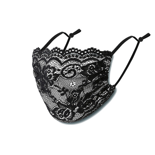 Lace Women's Cross-Border European & American Style Summer Thin Double-Layer Cool, Breathable, Washed Fabric Sun Protection Face Mask