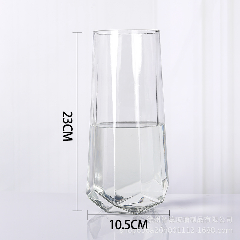 Internet celebridad luz lujo simple vidrio florero ins estilo verde rábano agua flor vidrio florero sala de estar decoración adornos