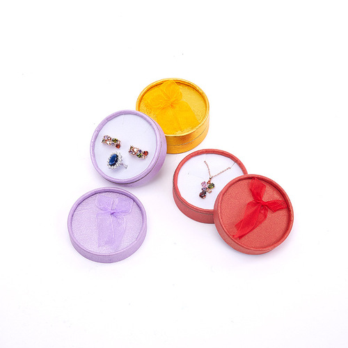 Butterfly knot round jewelry box necklace box bracelet box accessory packaging box earring earring jewelry packaging box