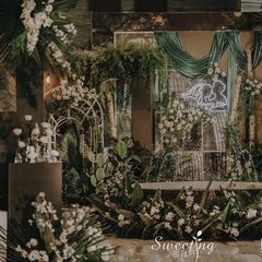 仿真塑料花森系婚慶花材婚禮綠植花藝布置假花吊頂裝飾插花背景