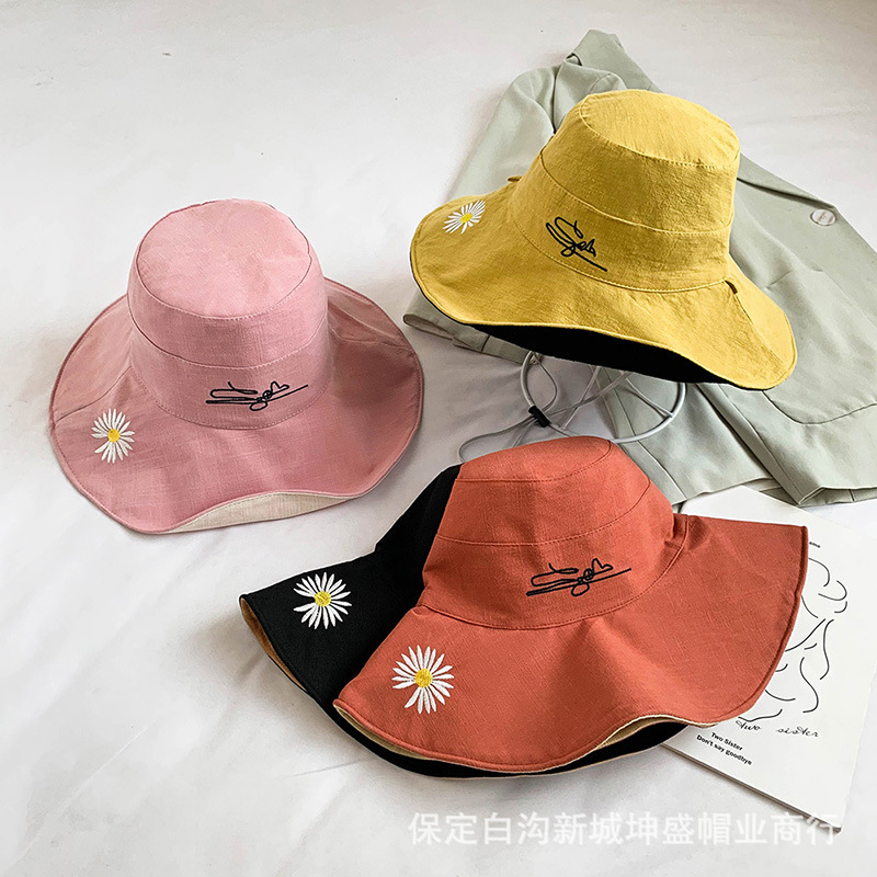 New Dajian Fisherman Hat Ms. Xia Chong Kumilus embroidered flowers…