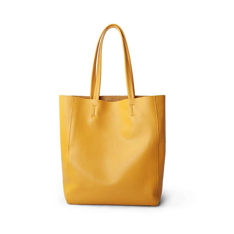 2026 New Women's Top Grain Cowhide Large Capacity Tote Bag Genuine Leather Simple Soft Leather Handbag Shoulder Bag - Thumbnail 5