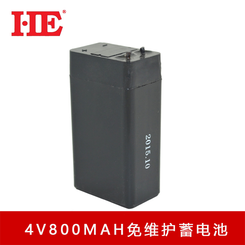 4V0.8MAH蓄电池4V0.8MA电瓶铅酸免维护阀控密封手电筒电蚊拍电池