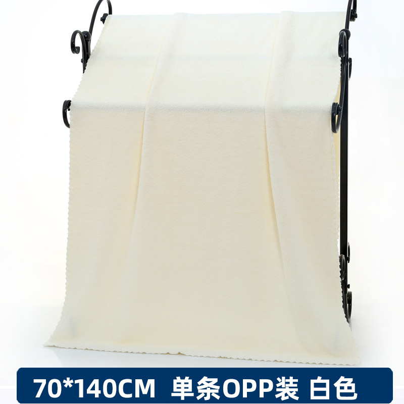 산호 양털 레이스 목욕 타올 화이트