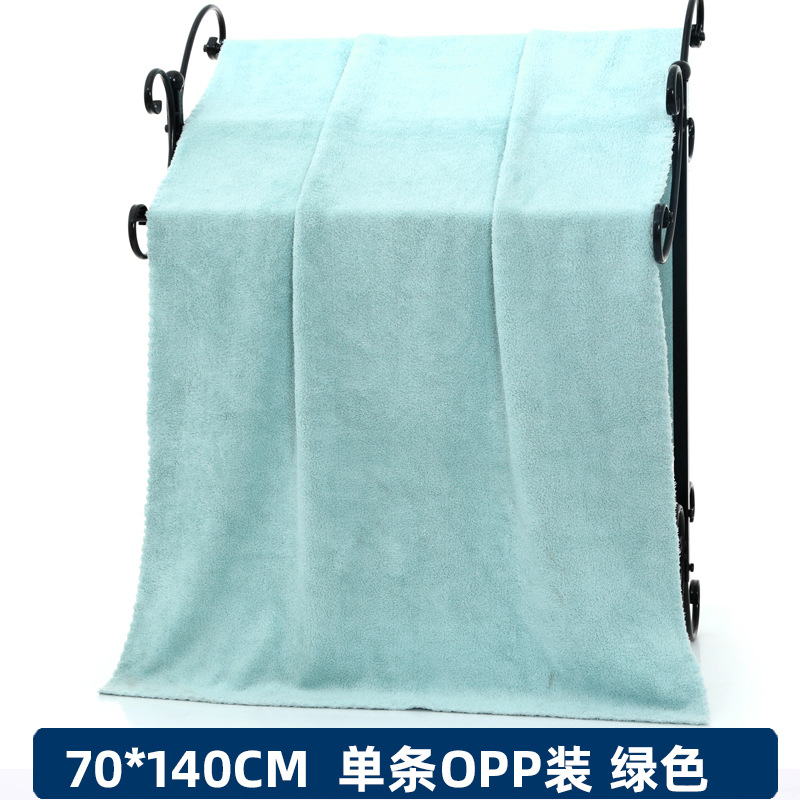 산호 벨벳 레이스 목욕 타올 그린