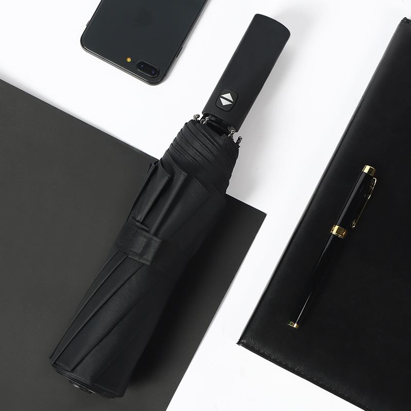 Paraguas de protección solar plegable de vinilo automático de 12 huesos paraguas reverso de negocios para hombres logotipo paraguas publicitario