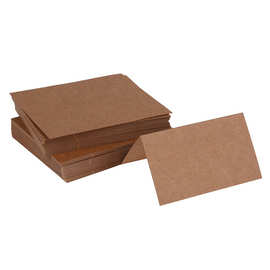 亚马逊牛皮卡纸对折卡片感谢卡餐桌帐篷卡套装可定印刷烫金logo