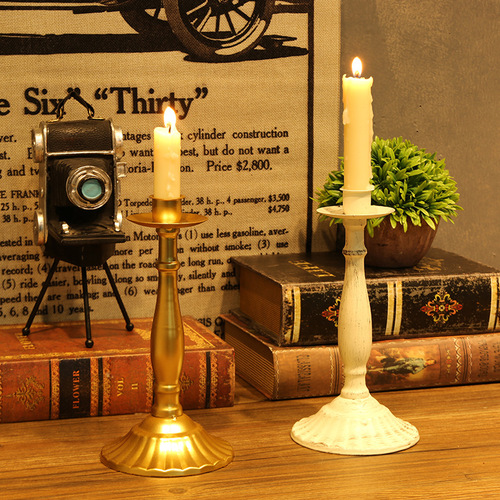 European iron nostalgic candle holder, creative restaurant table decorations, romantic retro style home candlelight dinner props