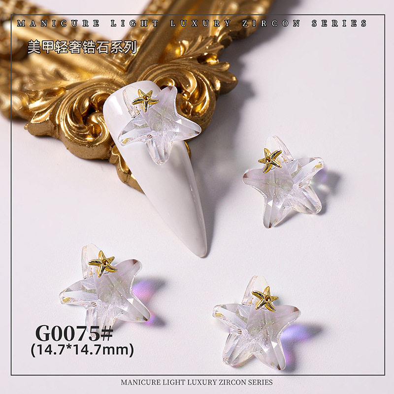 Celebridad en línea LZ clavo perla arco joyería cadena términos Shell Starfish tridimensional colgante lujo metal ZIRCON diamante