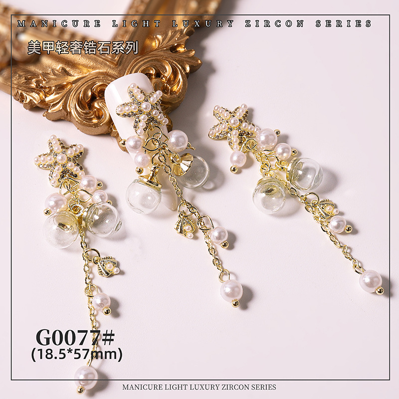 Celebridad en línea LZ clavo perla arco joyería cadena términos Shell Starfish tridimensional colgante lujo metal ZIRCON diamante