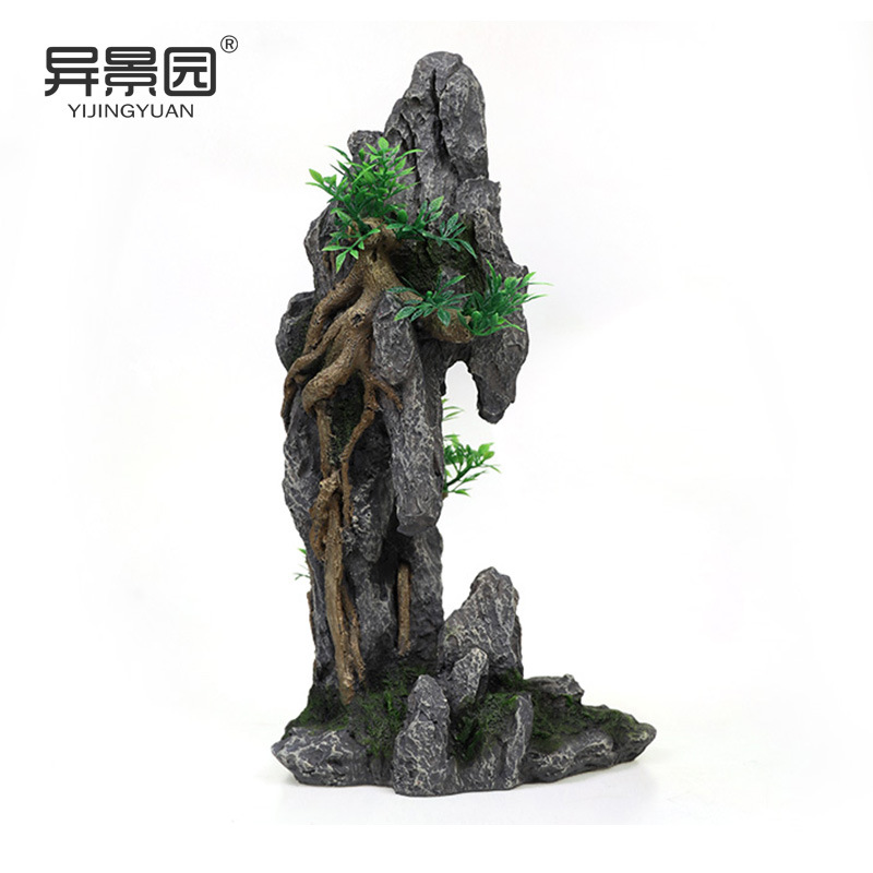 Decoración de Paisaje para Acuarios, Rocalla Artificial, Piedra Decorativa, Set de Resina para Acuario, Adornos, Cueva de Escondite, Turquesa