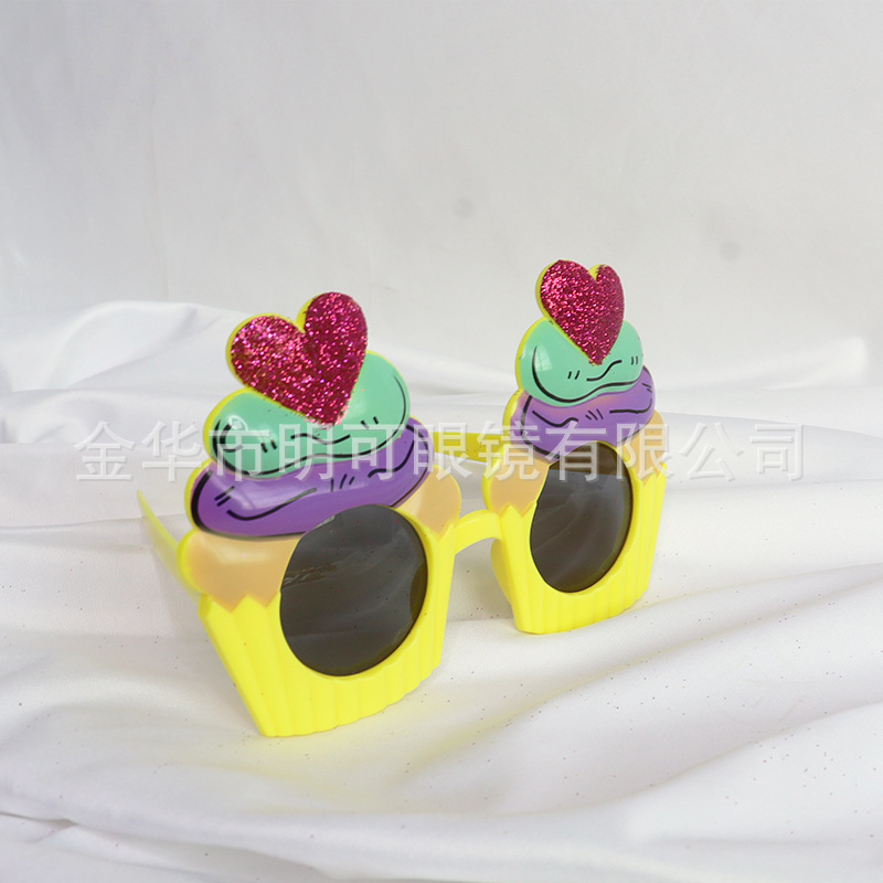 Gafas decorativas con forma de pastel de cumpleaños happy birthday de ABS para fiesta