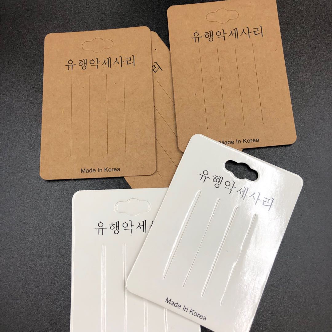 现货发夹头夹BB夹饰品手工包装纸卡纸标签 发饰品展示独立纸卡片