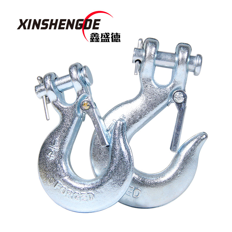 电镀锌货钩 带舌片羊角滑钩 锻造链条羊角滑钩 美式模锻羊角滑钩