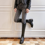 KW-5 Long Knight Boots for Women 2024 Новые универсальные осенние и зимние коленные длинные ботинки с плоскими высокими кожаными сапогами для женщин