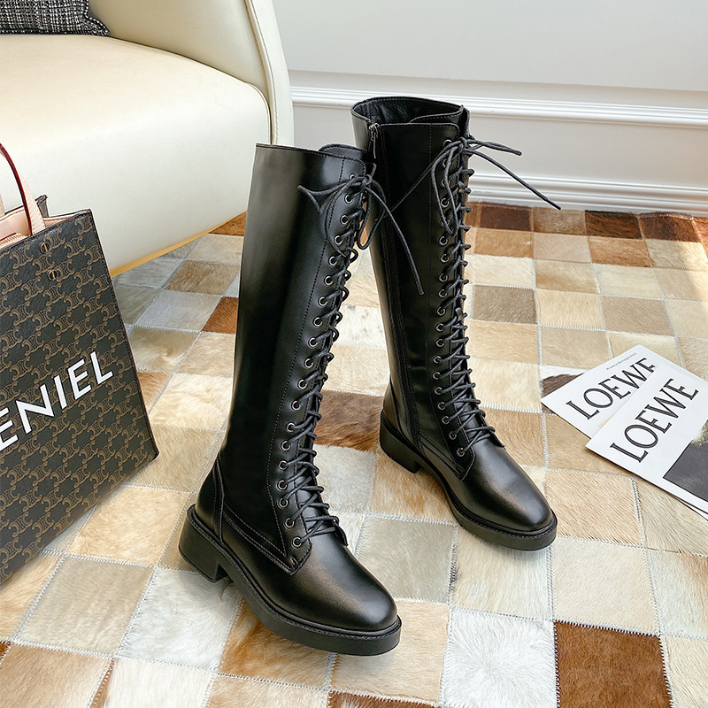 KW-6 long boots for women 2021 New lace-up long boots knee strap riding boots small leather boots for hair generation KW-6 long boots for women 2021 New lace-up long boots knee strap riding boots small leather boots for hair generation