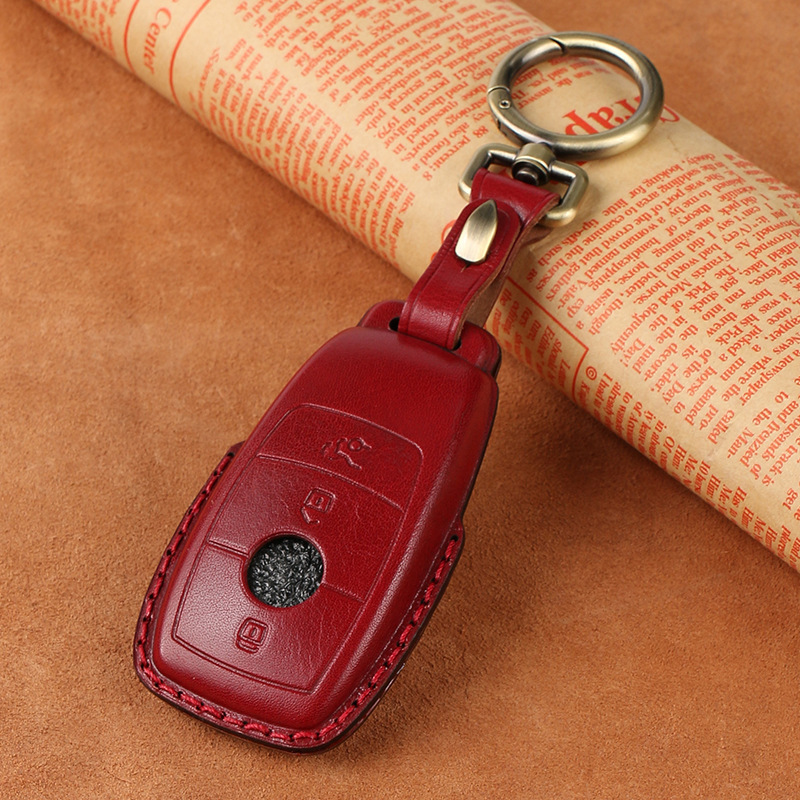 Suitable for new Mercedes-Benz key cover leather planting leather handmade car key case smart all-inclusive car key chain