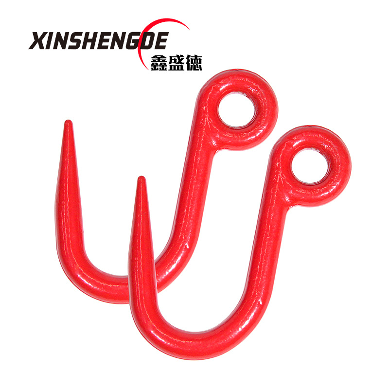 合金钢大开口钢管钩 起重钢管吊钩 钢管细筋钩 尖嘴钩1吨