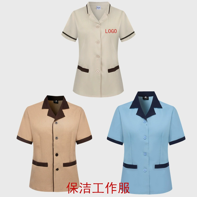 Летняя уборка рабочая одежда с короткими рукавами уборщик комнаты подметание тетя логистика отель PA посудомоечная рабочая одежда Женская больших размеров