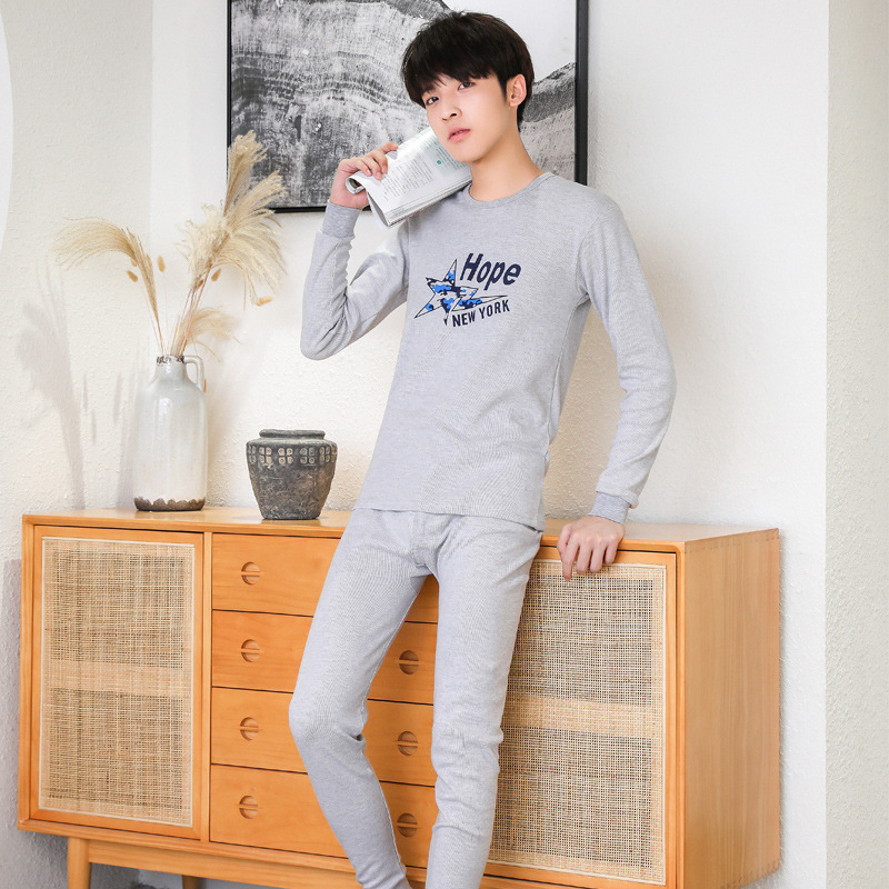 Adolescentes medio y grande ropa interior para niños traje de niños extra grande ropa de otoño pantalones largos traje suéter de algodón ropa interior larga para hombres