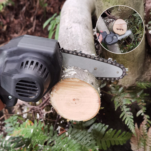 电链锯充电式4寸6寸锂电锯迷你园林修枝锯手持伐木小型电链