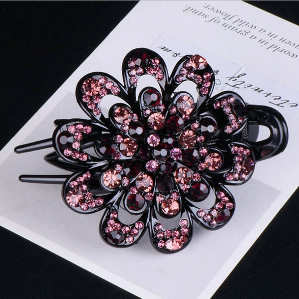 Three-toothed clip-Swallowtail clip elegant purple