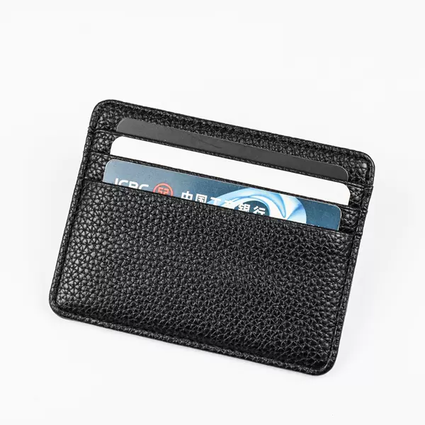 Pieru Export New Simple Card Holder with Litchi Pattern Multi-Card Slot Mini Card Holder Ultra-Thin Fashionable Coin Card Holder