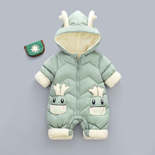 Baby's winter crawling suit, stylish baby outerwear, unisex onesie set, wearable baby wrap