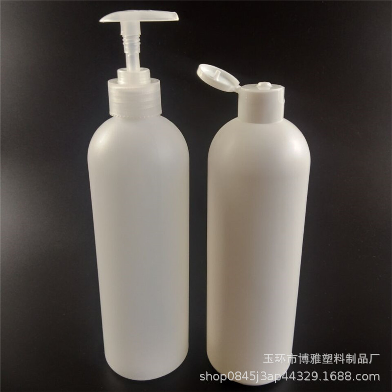 500ml白色圆肩塑料瓶 乳液按压瓶 鸭嘴瓶 沐浴露洗发水分装瓶