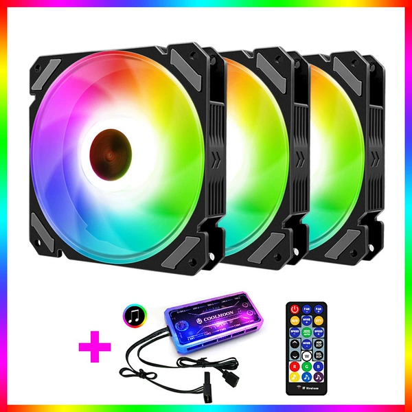 3 Jingyue RGB вентилятор, 1 комплект музыкальный контроллер, контроллер синхронизации с материнской платой