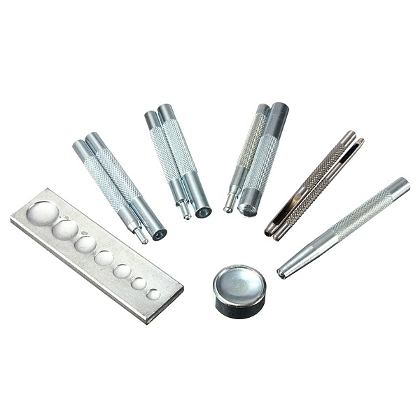 Rivet Setter Sihe — Snap Fastener Tool for Metal Press Studs, 7-in-1 Base, 2 cm Round
