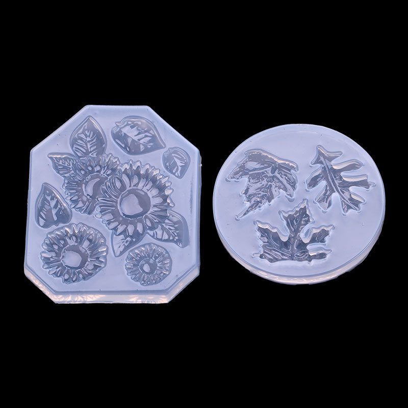 DIY cristal epoxi molde patrón europeo hoja girasol forma decoración espejo epoxi Mesa accesorios molde