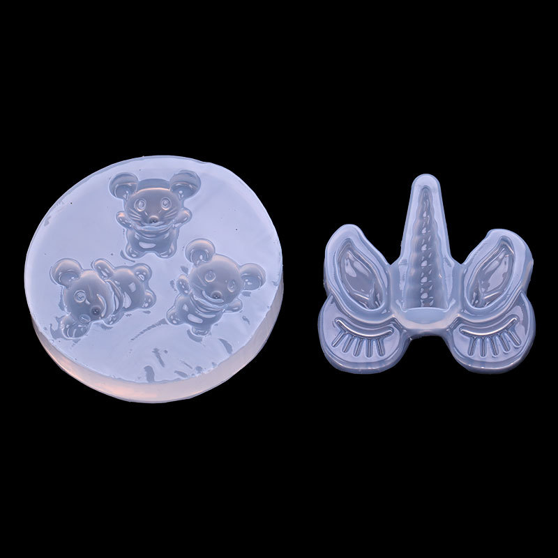 Espejo ratón unicornio forma epoxi molde de silicona creativo DIY teléfono móvil Shell parche llavero accesorios Decoración