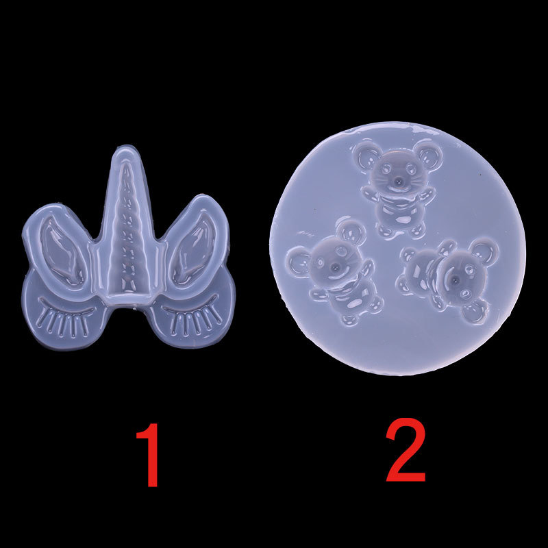 Espejo ratón unicornio forma epoxi molde de silicona creativo DIY teléfono móvil Shell parche llavero accesorios Decoración