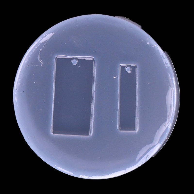 Rectangular cuadrado gema pendientes con agujeros pendientes molde joyería hecha a mano DIY cristal epoxi colgante