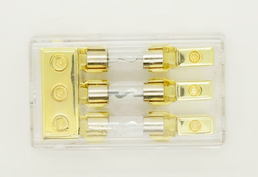 汽车音响保险座 一分三保险座/保险管60A保险丝 一出三镀铜保险座