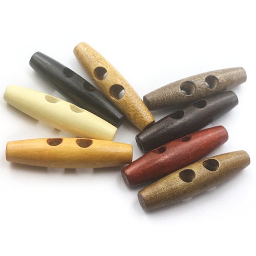 Professional Wooden Olive Buttons Natural Wood Buttons Double Hole Woolen Coat Windbreaker Pair Buttons Wooden Olive Buttons