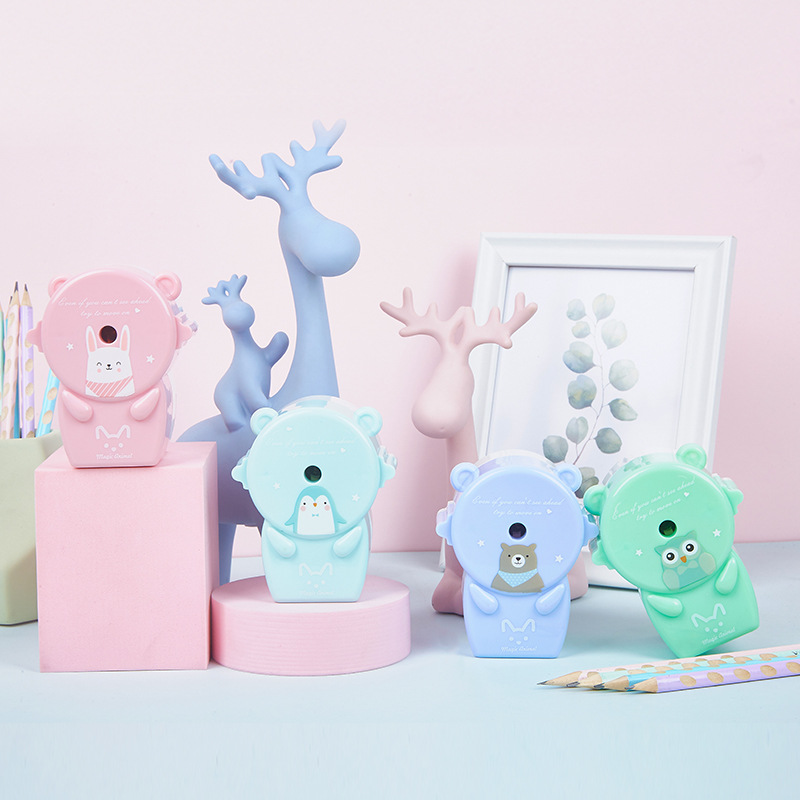 7913 magia animal dibujos animados mano sacapuntas niños simples Sacapuntas de acero de aleación núcleo de cuchillo sacapuntas