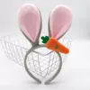 Gray plus pink rabbit plus embroidered radish