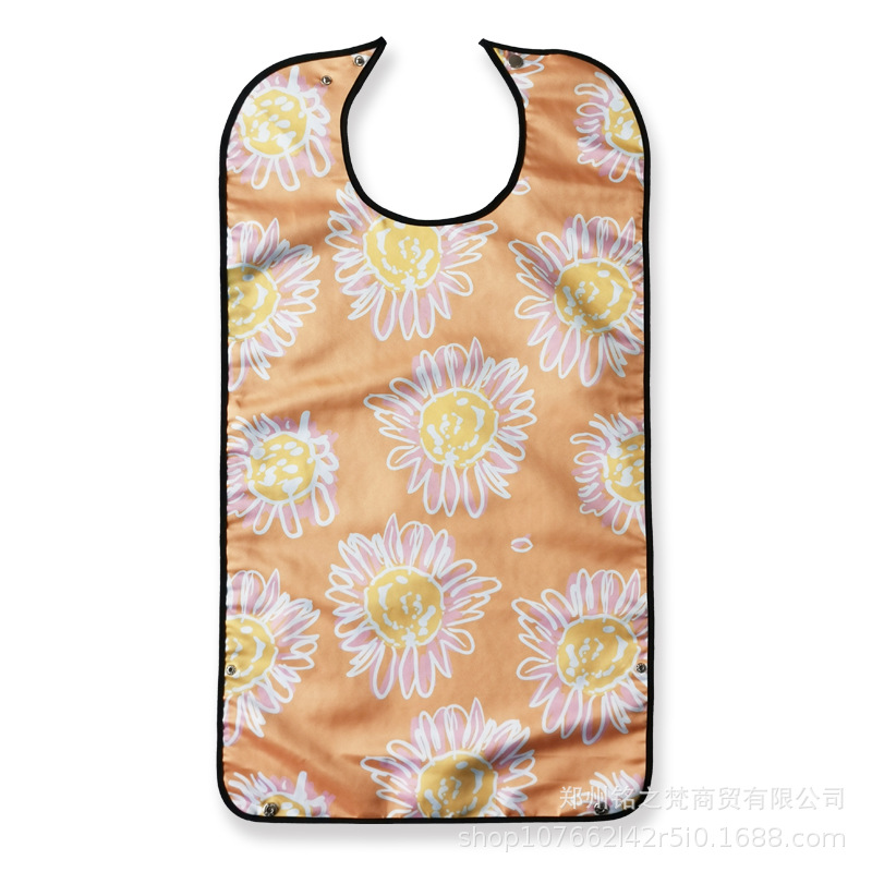 Suministro transfronterizo babero de ancianos babero de alimentación de doble capa a prueba de agua fabricante de impresión en stock