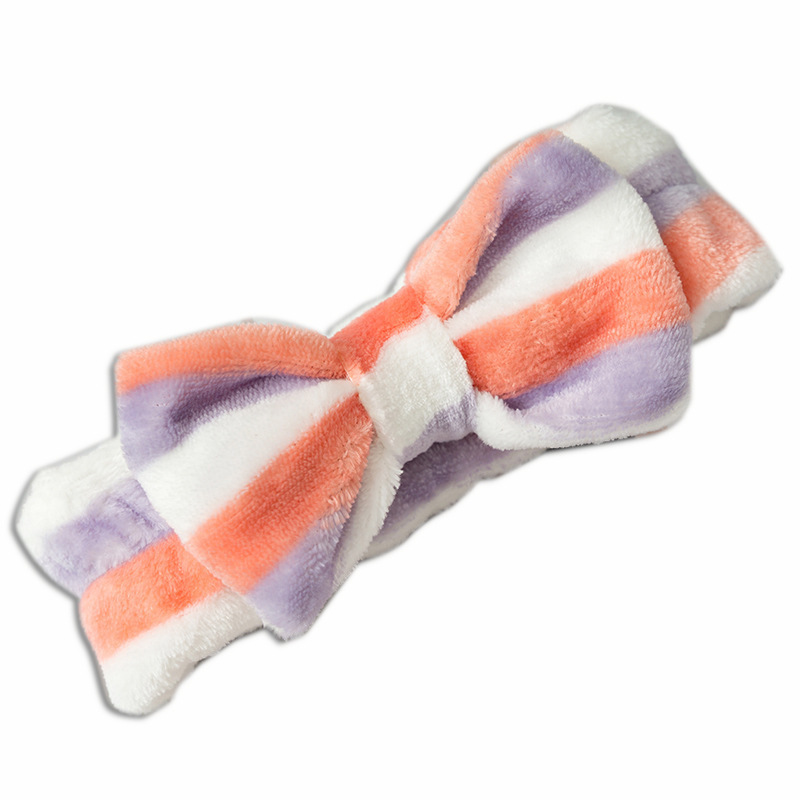 European and American Cross-Border Coral Velvet Headband Bow Plush Headband Headband Face Wash Cute Solid Color Headband Women's Accessories