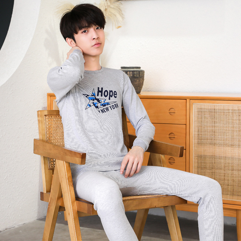 Ropa de otoño juvenil pantalones largos conjunto de ropa interior para niños medianos y grandes niños y niñas suéter de algodón niñas suéter línea conjunto de pantalones