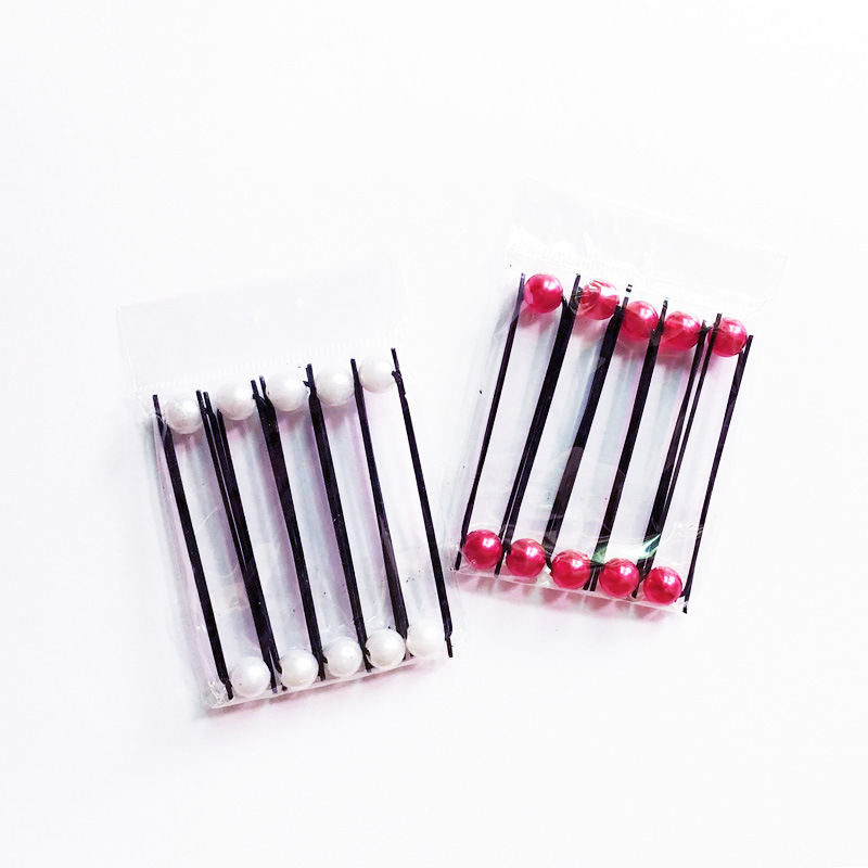 熱い販売ブライダル模造パールプレートヘアフォーク U 字型クリップシンプルな光沢のあるラウンドビーズヘアピンヘアピン頭飾り卸売