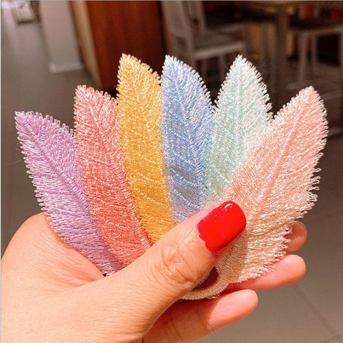 Korean ins Internet celebrity feather hairpin girl BB hairpin hairpin headdress embroidery braided leaf bangs clip side clip