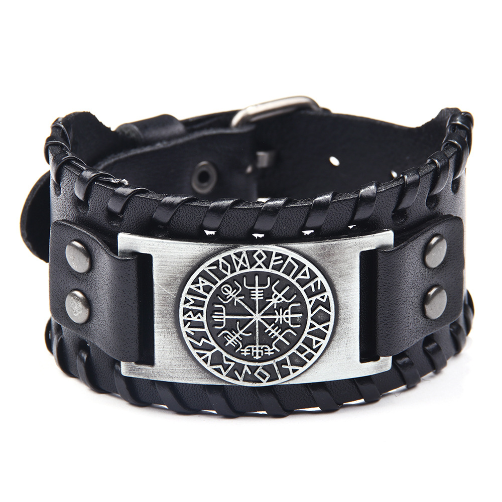 Pirate Retro Bracelet Compass Men's wide bracelet leather bracelet